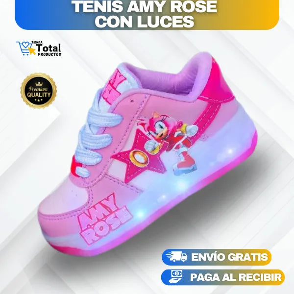 TENIS DE SONIC Y AMY ROSE CON LUCES + Envío Gratis y Pago Contraentrega 🚚
