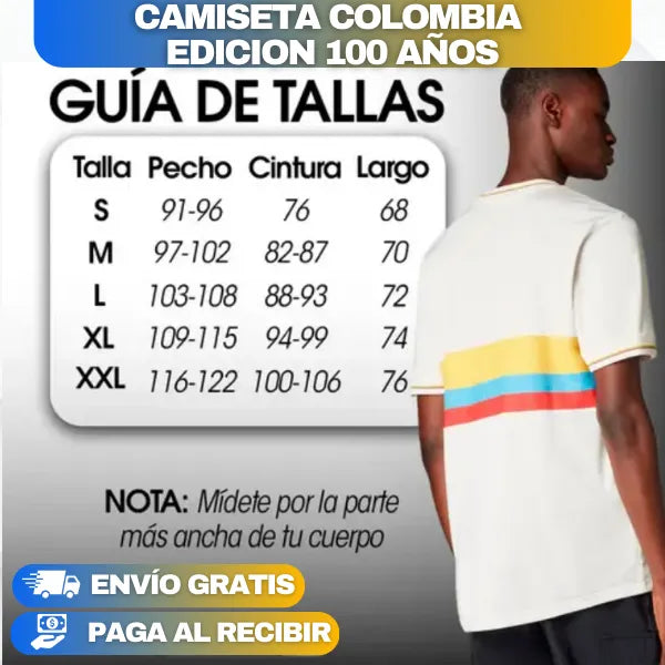 CAMISETA COLOMBIA 100 AÑOS - EDICION LIMITADA + Envío Gratis y Pago Contraentrega 🚚