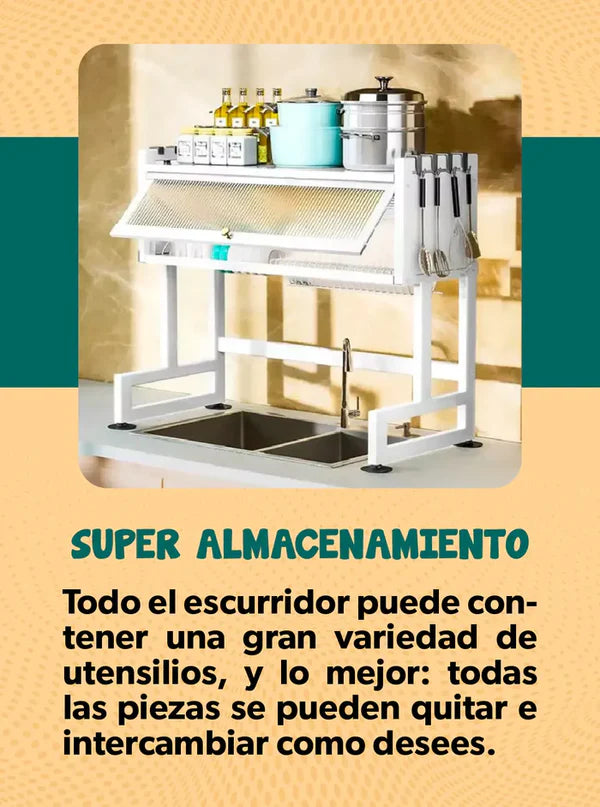 ESCURRIDOR DE PLATOS CON ALMACENAMIENTO + Envío Gratis y Pago Contraentrega 🚚