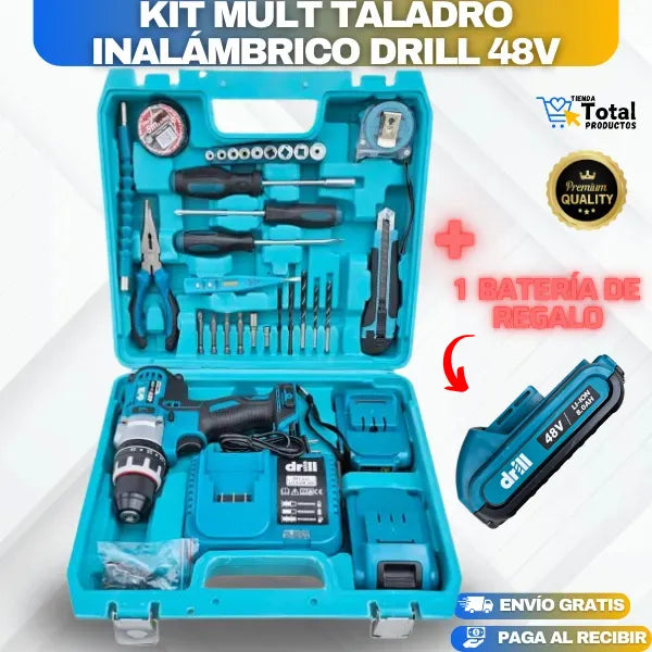 KIT MULT TALADRO INALÁMBRICO DRILL 48v + Envío Gratis y Pago Contraentrega 🚚